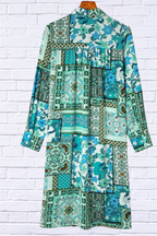 Printed Button Up Long Sleeve Top
