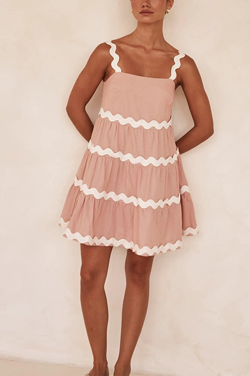 Color Block Ric Rac Mini Cami Dress