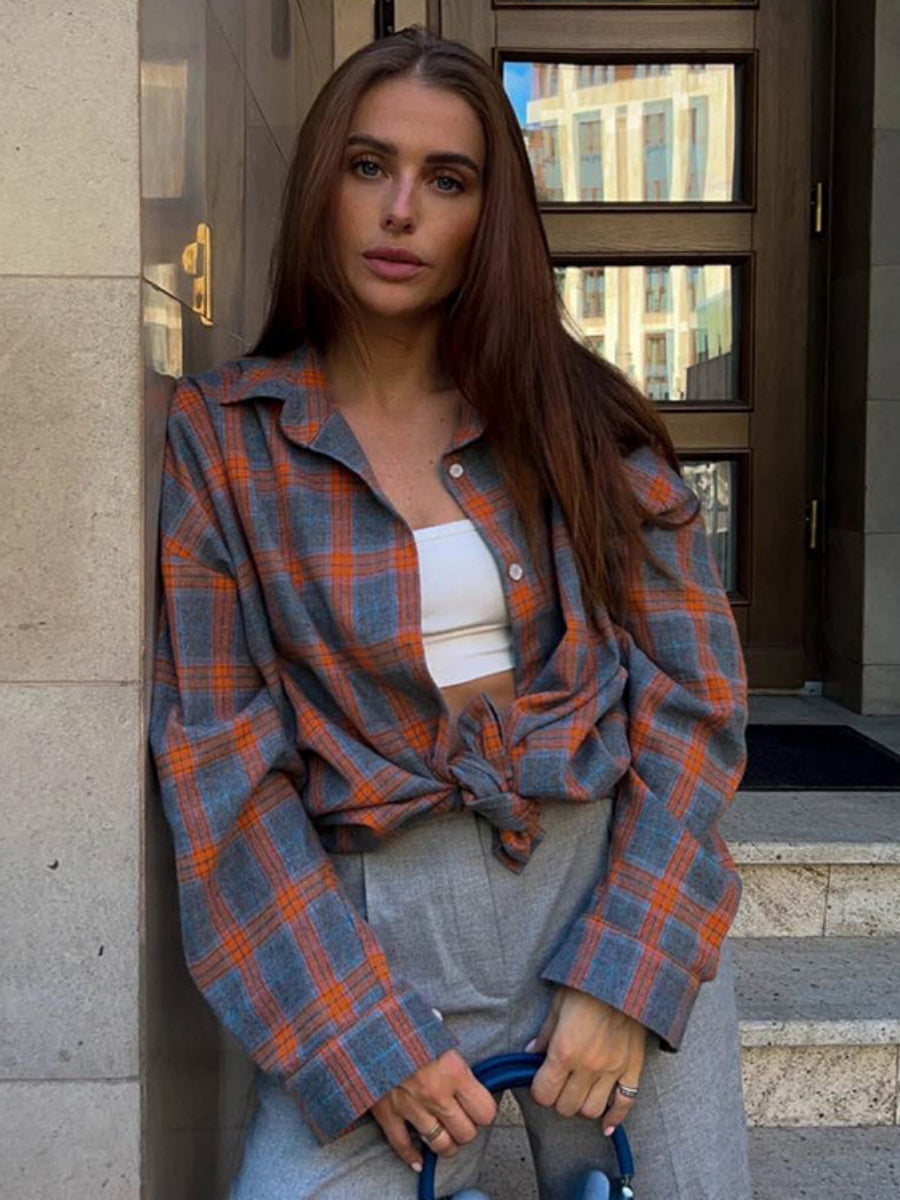 Plaid Oversize Coat Shirts