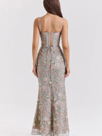 Low-cut Sleeveless Sexy Backless Tie-up Long Dress
