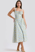 Adabella Cotton Halter Midi Sundress