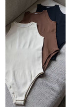 Sleeveless Stretchy Triangle Swim Inspired Bodysuit