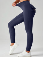 Pocket Peach Butt Yoga High Waist Buttocks Lift Sanded Stretch Tight Fit Sports Pants
