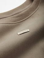 Solid Color Label Embellished Oversized Hoodie