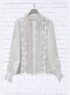 Lace Trimmed Swiss Dot Shirt