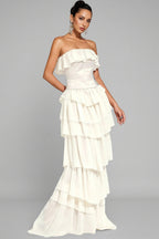 Mirae Apricot Off Shoulder Maxi Dress