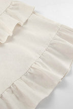 Halter Neck Tiered Cotton Linen Mini Dress
