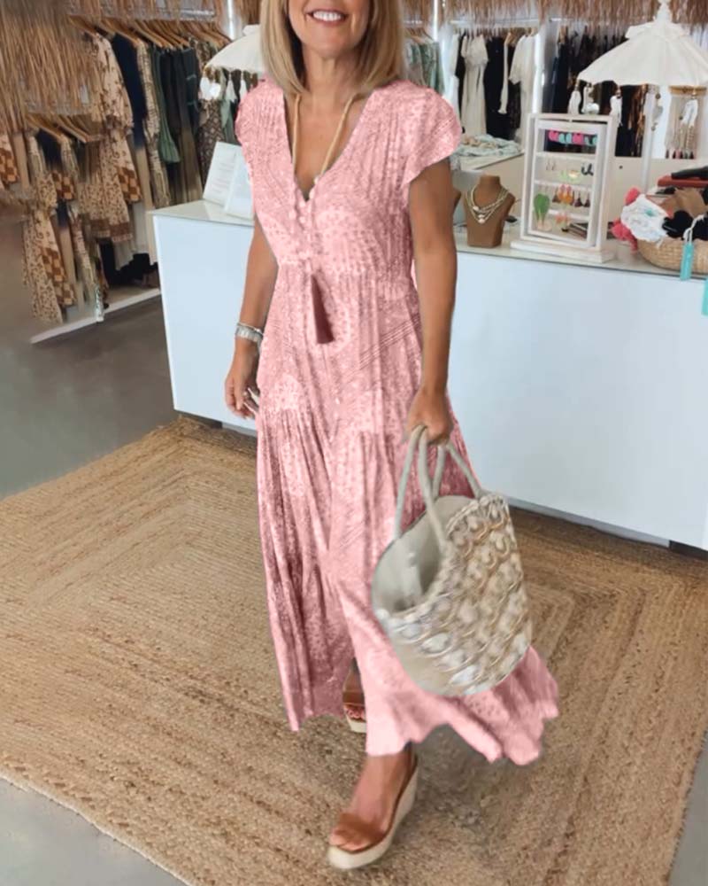 Rosalie Boutique Holiday Dress with Slit Elevated Occasion Wear
