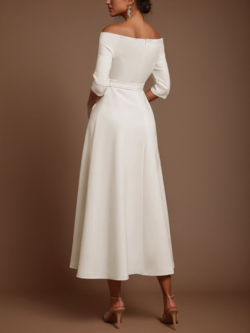 Waist-cinching Off-shoulder Long Dress