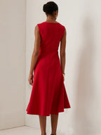 Sleeveless Crew Neck Temperament Midi Dresses