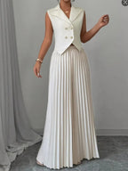 Pleated Pants Vest Grace Commuting Set 2-piece Sets