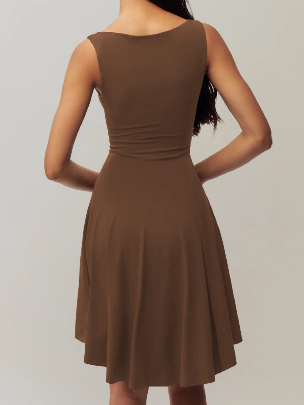 Off-the-shoulder Neckline Sleeveless Irregular Hem Mini&Short Dresses