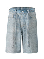 Y2K Diamond Includes Belt Loose-fitting Five-quarter Pants Jeans