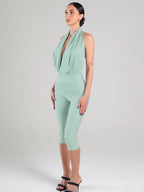 A Halter Neckline And Bare Back Tight-fitting Ropes Jumpsuits