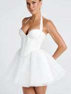 Halter Bra Tutu Bow Parties Mini&Short Dresses