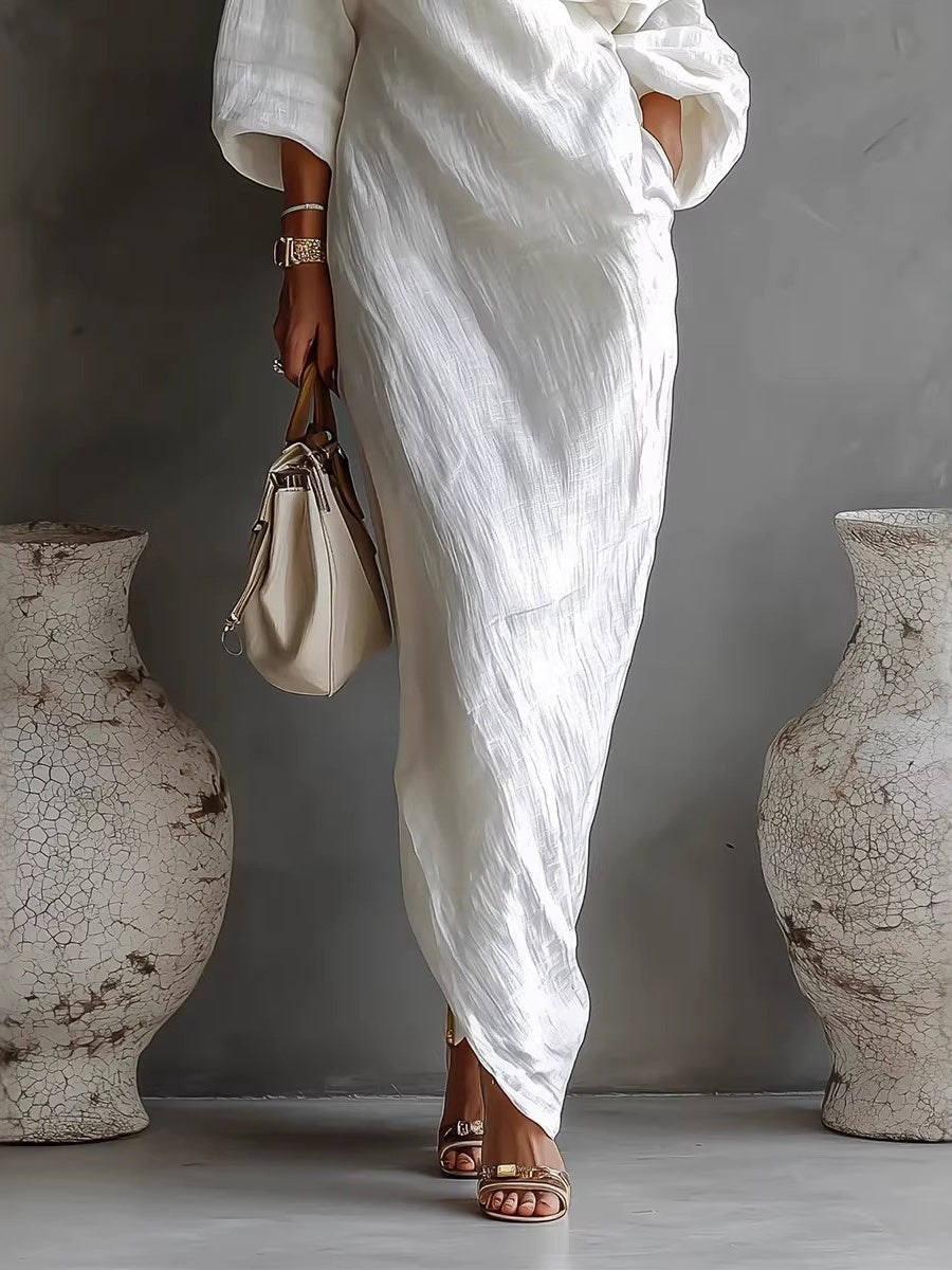 Asymmetrical Off-shoulder Long Dress