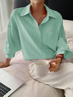 Stripes Buttons Long Sleeves Shirts
