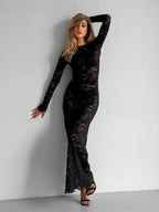 Bodycon Cutout Sexy Lace Fishtail Parties Lace Maxi Dresses