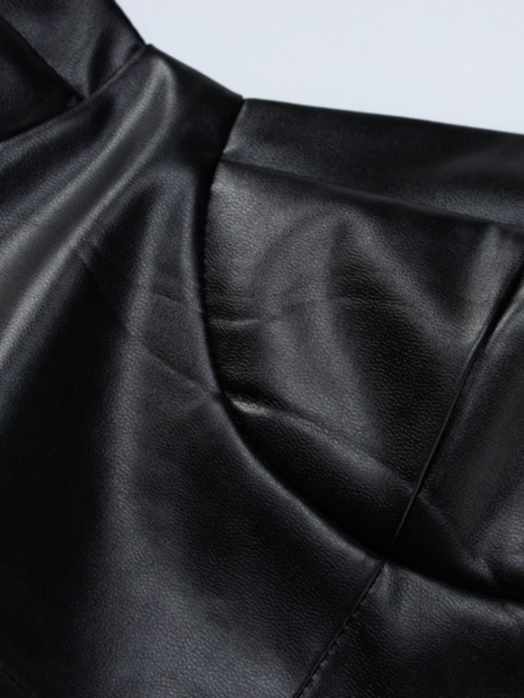 PU Leather Strappy Navel Tank Top