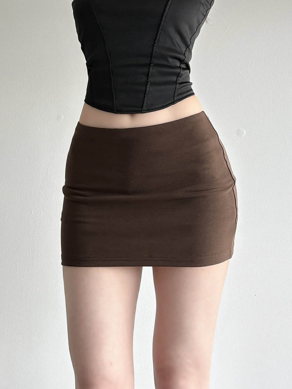 Low-rise Includes Inner Lining To Prevent Exposure Hip Wrap Short Skirt