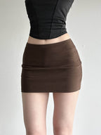 Low-rise Includes Inner Lining To Prevent Exposure Hip Wrap Short Skirt
