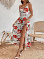 Floral Print Bohemia Chiffon Camisole Maxi Dresses