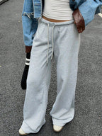 Drawstring Relaxed Exercise Mid-low Waist Sweatpants