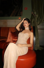 Angela Minimalist Shimmer Dress Statement Occasion Edit