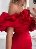 Sexy 3D Floral Mini Dress With Ruffles