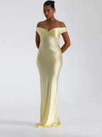 Mermaid Satin Off-shoulder Long Dress