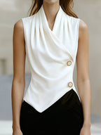 Kink Temperament Commuting Pleated Jacket Tank Tops