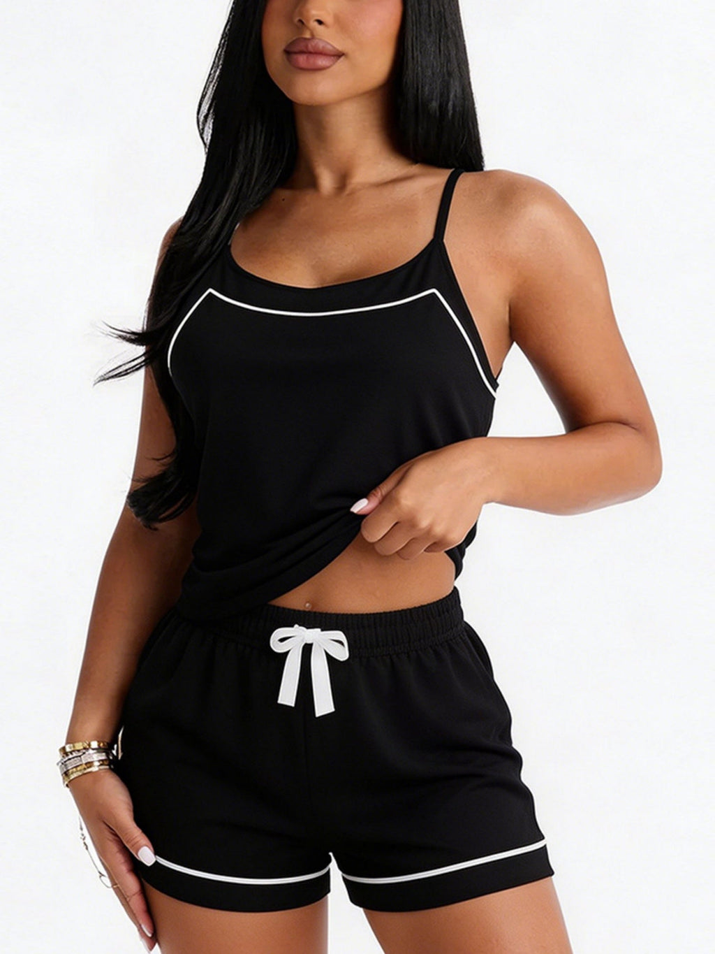 Tank Top Strappy Shorts Loungewear 2-piece Sets