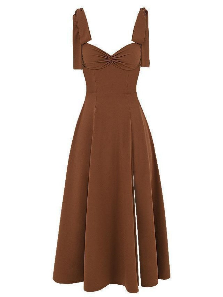 Lace Up Slit Bridesmaid Cocktail Party Maxi Dresses