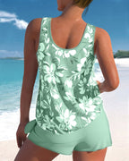 The Megan — Floral Ruched Tankini Set