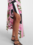 Printed Sleeveless Backless Irregular Hem Temperament Maxi Dresses