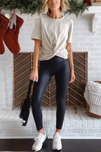 High Waist Faux Leather Full-length Leggings