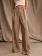 Commuting Loose High-waisted Straight Wide-leg Trousers