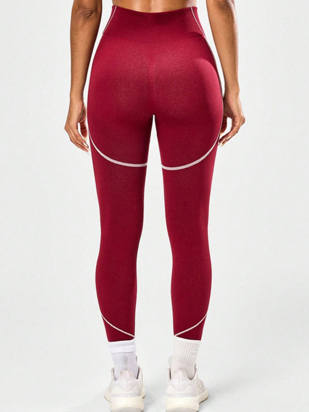 Color-blocked High-waisted Tummy Control Yoga Fitness Exercise Pants