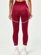 Color-blocked High-waisted Tummy Control Yoga Fitness Exercise Pants
