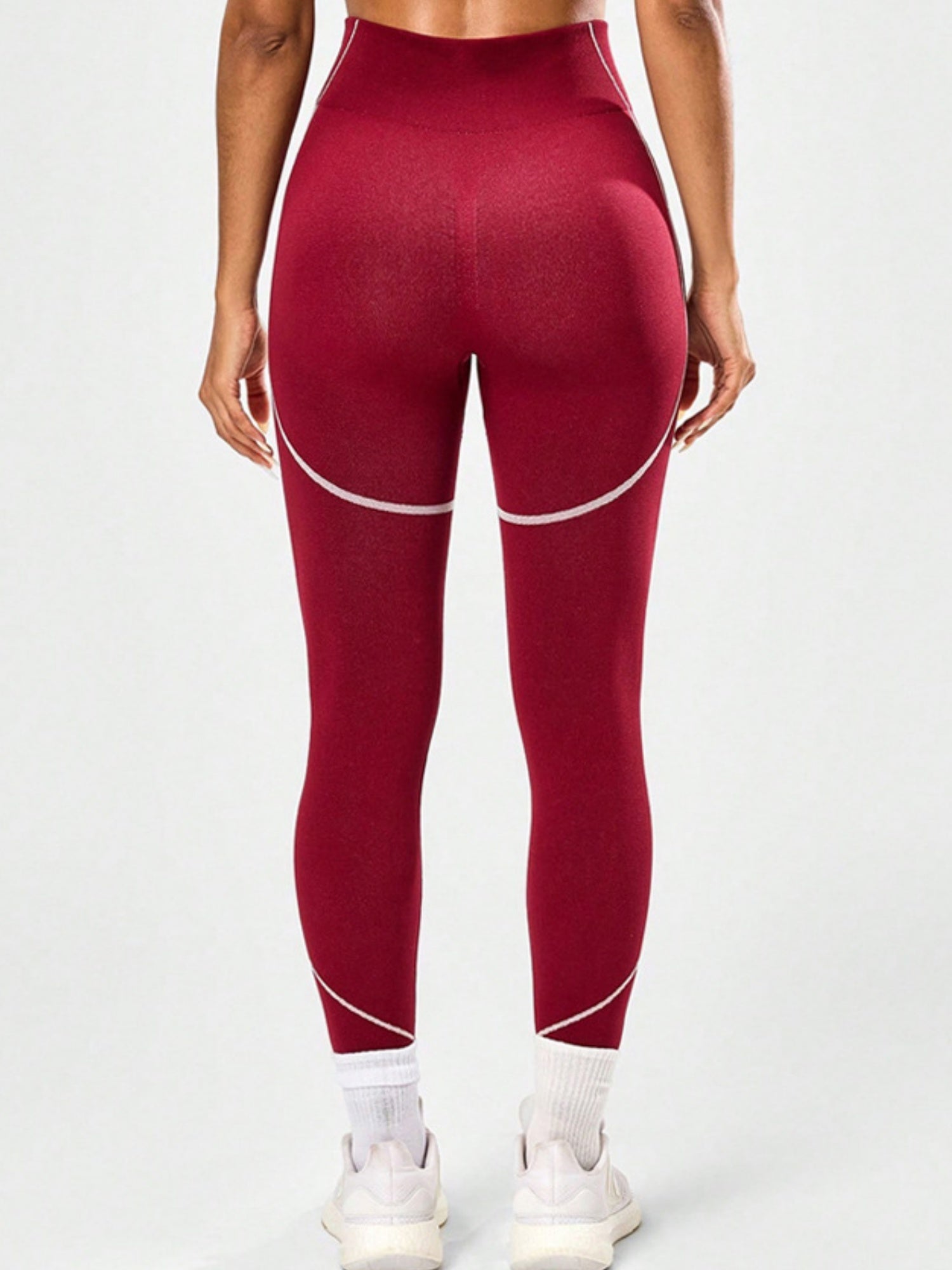 Color-blocked High-waisted Tummy Control Yoga Fitness Exercise Pants