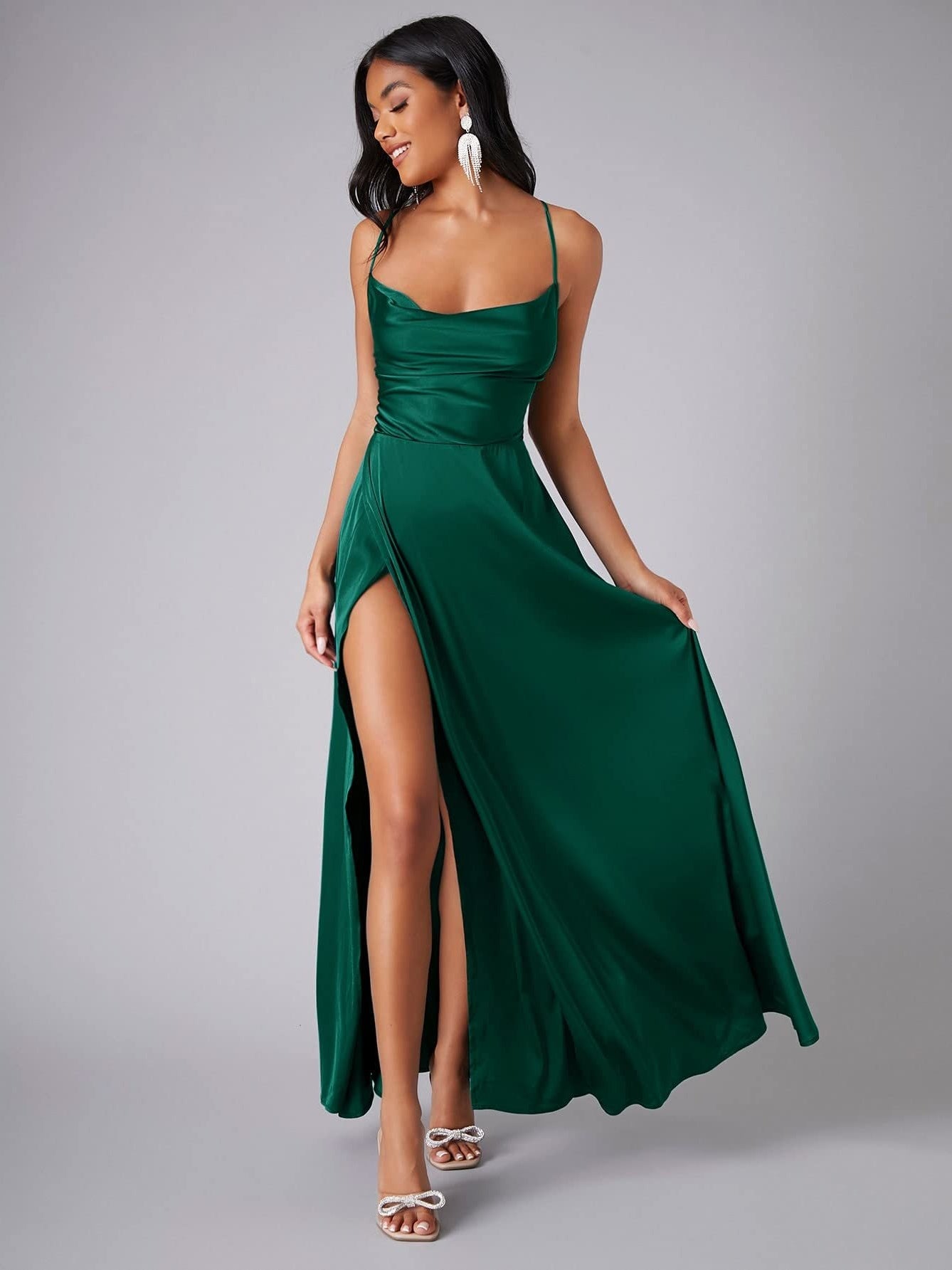 Slimming, Figure-hugging Backless Halter-neck Long Dress