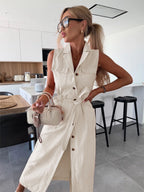 Chic Belt Cool Denim Jumpsuits