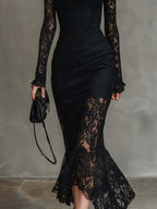 Lace Slim-fit Hip-hugging Banquet Maxi Dresses