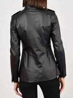 Leather Jacket Stand Collar Long Sleeve Gothic Jackets
