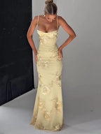 Floral Couture Spaghetti Strap Gown