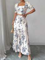 Jacket Skirt Hit Plants And Flowers 2-piece Sets