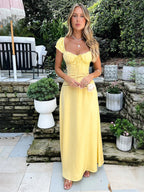 Liber Summer Women's Bandage Solid Color Maxi Dresses