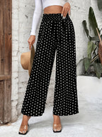 Polka Dots High-waisted Loose-fit Pants