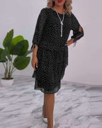Verónica Chic Dress with Dot Print Silhouette Collection