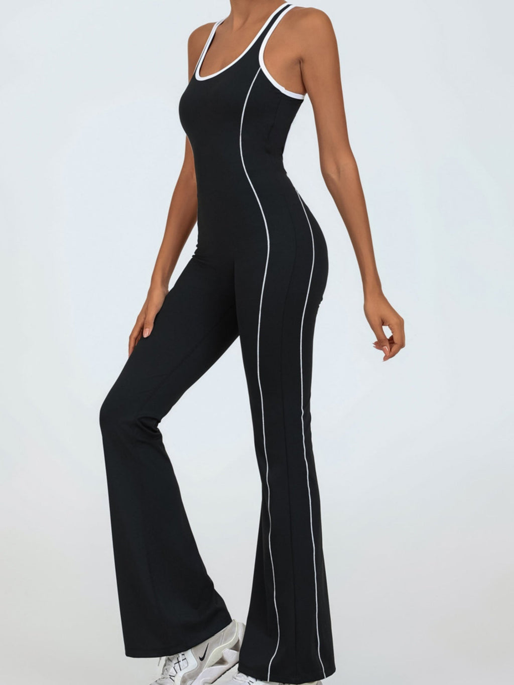 Color-blocked Backless Fitness Exercise Bodysuits
